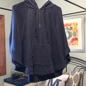 Navy hooded poncho